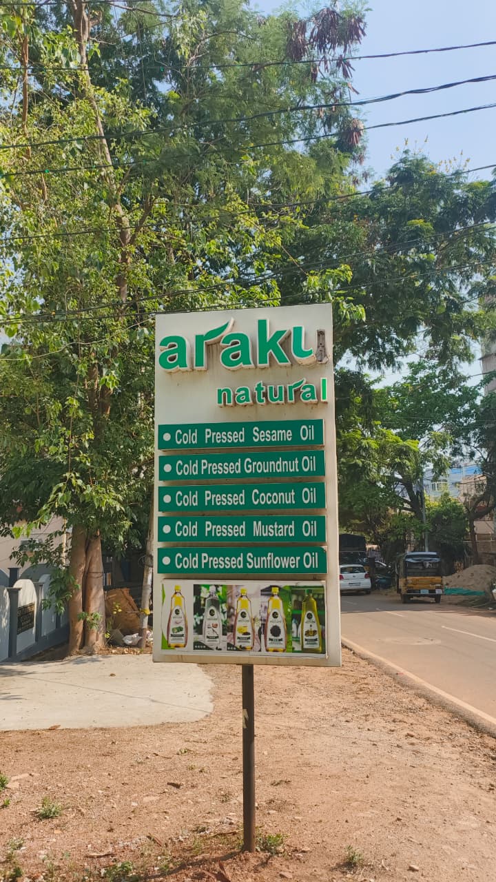 Araku Natural Oils Sign